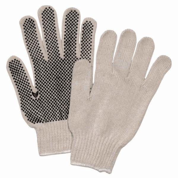 String Knit Cotton Gloves with PVC Dots (Single Side)